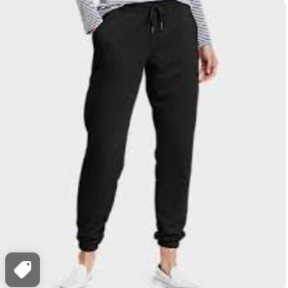 EDDIE BAUER Women's Black Fleece Lined  Joggers Size 12 - Picture 1 of 7